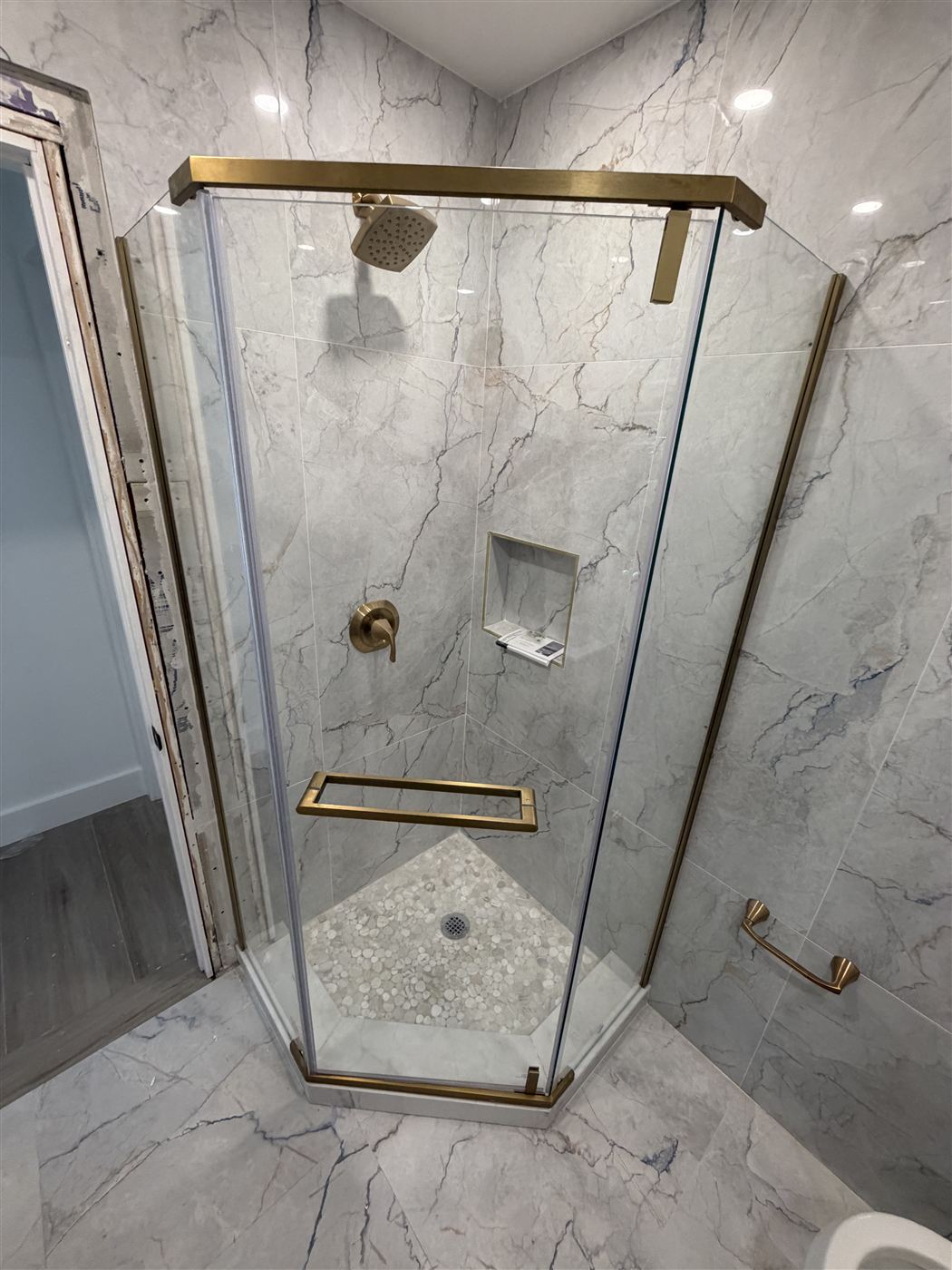 Marble shower remodel